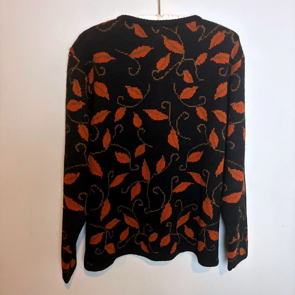 Vintage 90s Crystal Kobe Cardigan Sweater Medium Cottagecore‎ Fall Autumn - Picture 4 of 8